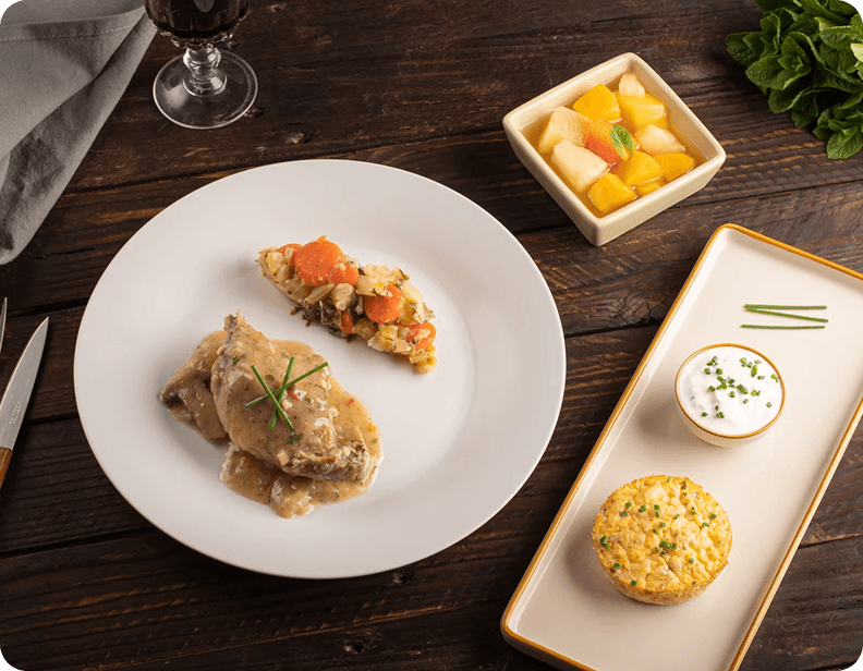 Salmis de canard, carottes et céleri braisés